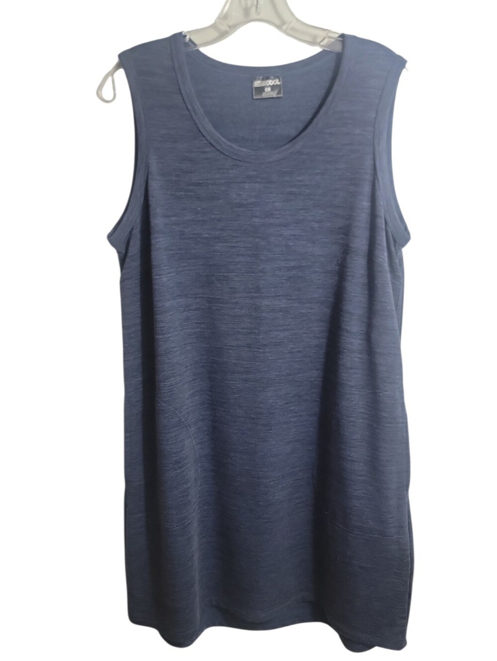 32 Degrees women's blue heather space dye sleeveless scoop neck dress size large